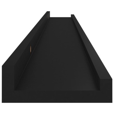 vidaXL Ράφια Τοίχου 4 τεμ. Μαύρα 100x9x3cm