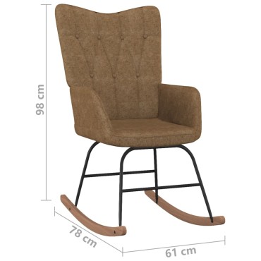 vidaXL Κουνιστή Πολυθρόνα Taupe Υφασμάτινη 61x78x98cm 1 τεμ.