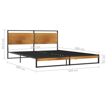 vidaXL Πλαίσιο Κρεβατιού 160x200cm Μεταλλικό 1 τεμ. - Διπλό