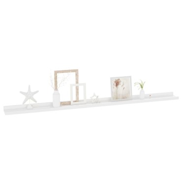 vidaXL Ράφια Τοίχου 4 τεμ. Γυαλιστερό Λευκό 115x9x3cm