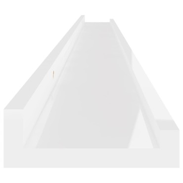 vidaXL Ράφια Τοίχου 4 τεμ. Γυαλιστερό Λευκό 115x9x3cm