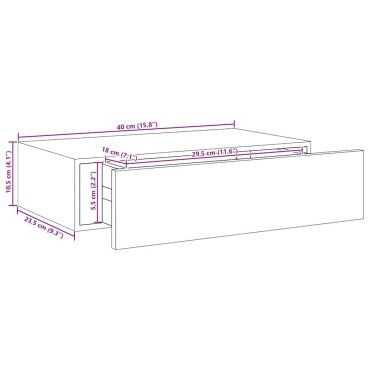 vidaXL Ράφια Τοίχου με Συρτάρια 2 τεμ. Λευκά 40x23,5x10cm από MDF