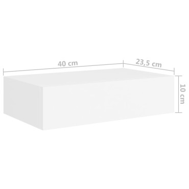 vidaXL Ράφια Τοίχου με Συρτάρια 2 τεμ. Λευκά 40x23,5x10cm από MDF