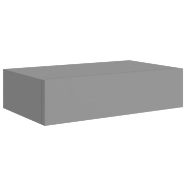 vidaXL Ράφι Επιτοίχιο με Συρτάρι Γκρι 40x23,5x10cm από MDF 1 τεμ.