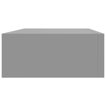 vidaXL Ράφι Επιτοίχιο με Συρτάρι Γκρι 40x23,5x10cm από MDF 1 τεμ.