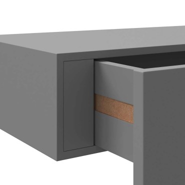 vidaXL Ράφια Τοίχου με Συρτάρια 2 τεμ. Γκρι 40x23,5x10cm από MDF