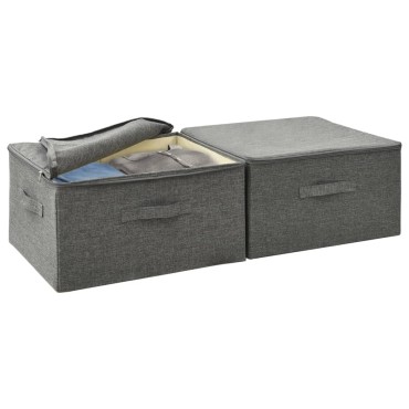 vidaXL Κουτιά Αποθήκευσης 2 τεμ. Ανθρακί 43 x 34 x 23 εκ. Υφασμάτινα