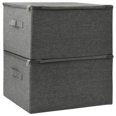 vidaXL Κουτιά Αποθήκευσης 2 τεμ. Ανθρακί 43 x 34 x 23 εκ. Υφασμάτινα