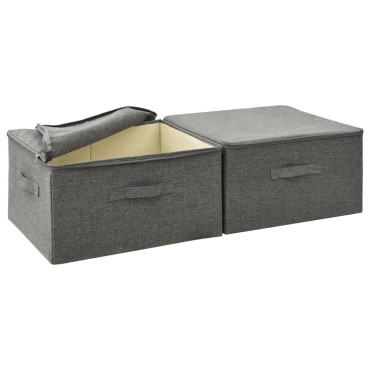 vidaXL Κουτιά Αποθήκευσης 2 τεμ. Ανθρακί 43 x 34 x 23 εκ. Υφασμάτινα