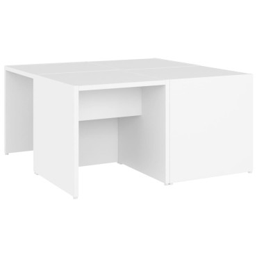 vidaXL Τραπεζάκια Σαλονιού 4 τεμ. Λευκά 33x33x33cm Επεξ. Ξύλο