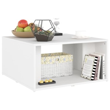 vidaXL Τραπεζάκια Σαλονιού 4 τεμ. Λευκά 33x33x33cm Επεξ. Ξύλο