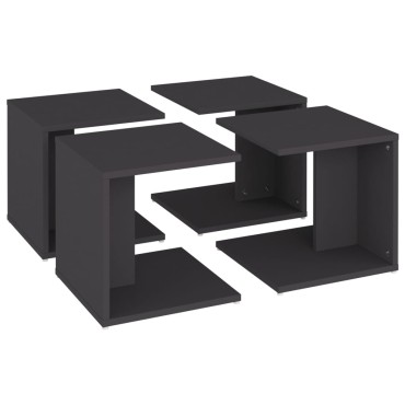 vidaXL Τραπεζάκια Σαλονιού 4 τεμ. Γκρι 33x33x33cm Επεξ. Ξύλο