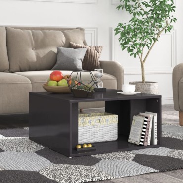 vidaXL Τραπεζάκια Σαλονιού 4 τεμ. Γυαλ. Γκρι 33x33x33cm Επεξ. Ξύλο