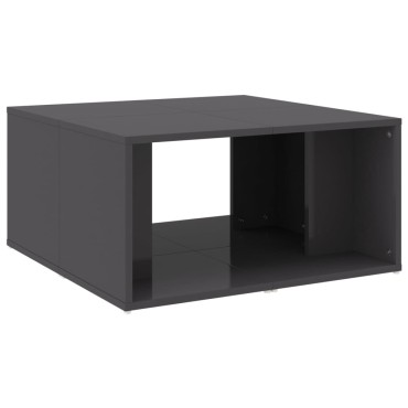 vidaXL Τραπεζάκια Σαλονιού 4 τεμ. Γυαλ. Γκρι 33x33x33cm Επεξ. Ξύλο
