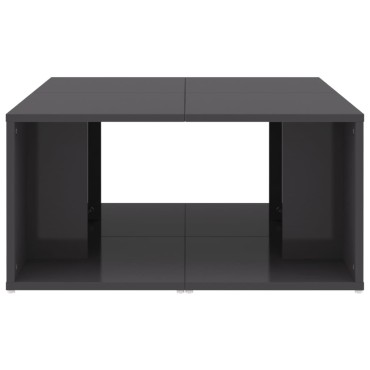 vidaXL Τραπεζάκια Σαλονιού 4 τεμ. Γυαλ. Γκρι 33x33x33cm Επεξ. Ξύλο