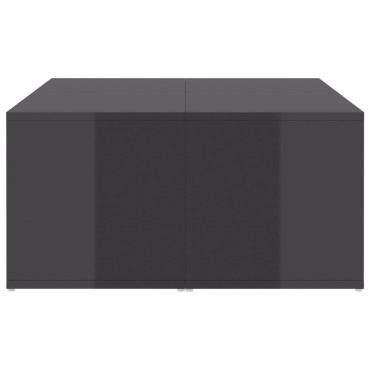 vidaXL Τραπεζάκια Σαλονιού 4 τεμ. Γυαλ. Γκρι 33x33x33cm Επεξ. Ξύλο