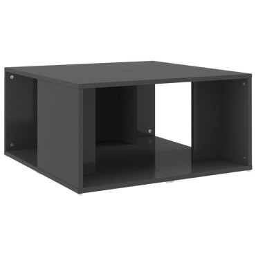 vidaXL Τραπεζάκια Σαλονιού 4 τεμ. Γυαλ. Γκρι 33x33x33cm Επεξ. Ξύλο