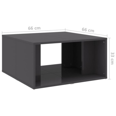 vidaXL Τραπεζάκια Σαλονιού 4 τεμ. Γυαλ. Γκρι 33x33x33cm Επεξ. Ξύλο