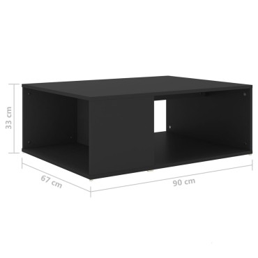 vidaXL Τραπεζάκι Σαλονιού Μαύρο 90x67x33cm Επεξεργασμένο Ξύλο 1 τεμ.