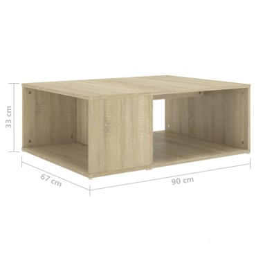 vidaXL Τραπεζάκι Σαλονιού Sonoma Δρυς 90x67x33cm από Επεξ. Ξύλο 1 τεμ.