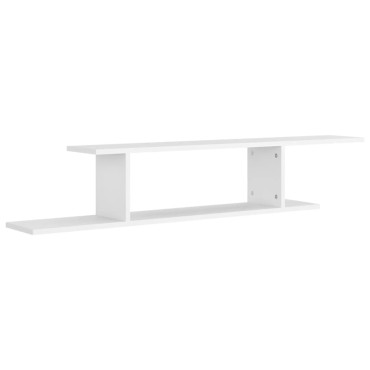 vidaXL Ράφι Τηλεόρασης Επιτοίχιο Λευκό 125x18x23cm από Επεξ. Ξύλο 1 τεμ.
