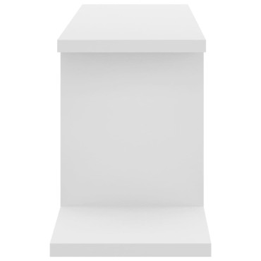 vidaXL Ράφι Τηλεόρασης Επιτοίχιο Λευκό 125x18x23cm από Επεξ. Ξύλο 1 τεμ.