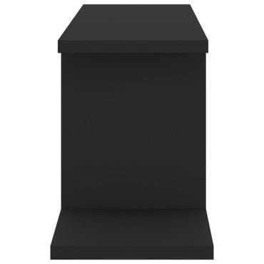 vidaXL Ράφι Τηλεόρασης Επιτοίχιο Μαύρο 125x18x23cm Επεξ. Ξύλο 1 τεμ.