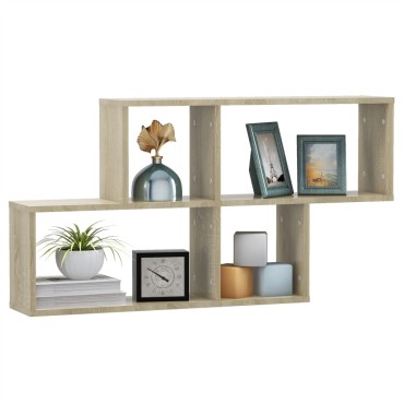 vidaXL Ράφι Τοίχου Sonoma Δρυς 100x18x53cm από Επεξεργασμένο Ξύλο 1 τεμ.