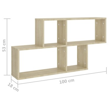 vidaXL Ράφι Τοίχου Sonoma Δρυς 100x18x53cm από Επεξεργασμένο Ξύλο 1 τεμ.