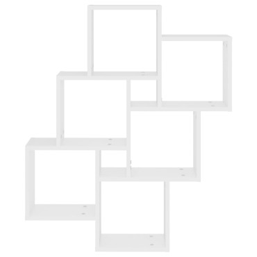 vidaXL Ραφιέρα Τοίχου με Κύβους Λευκή 78x15x93cm από Επεξ. Ξύλο 1 τεμ.