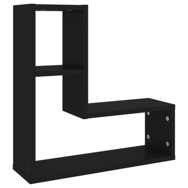 vidaXL Ραφιέρες Τοίχου 2 τεμ. Μαύρες 50x15x50cm από Μοριοσανίδα