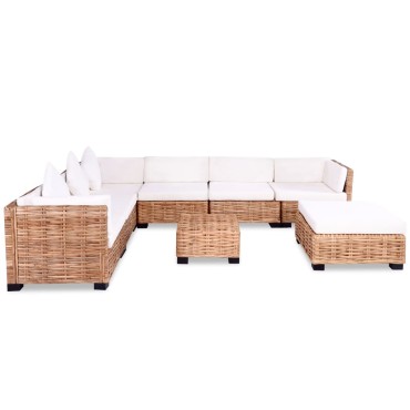 vidaXL Σετ Καναπέ 27 τεμ. από Γνήσιο Ρατάν 67x67x58cm  Γωνιακός