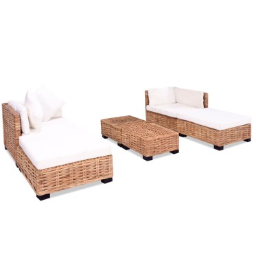 vidaXL Σετ Καναπέ 16 τεμ. από Γνήσιο Ρατάν 67x67x58cm  Γωνιακός
