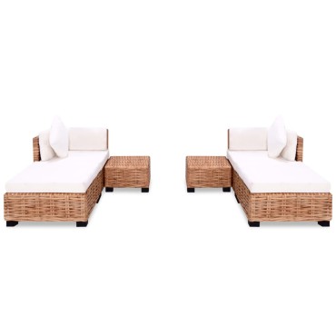 vidaXL Σετ Καναπέ 16 τεμ. από Γνήσιο Ρατάν 67x67x58cm  Γωνιακός