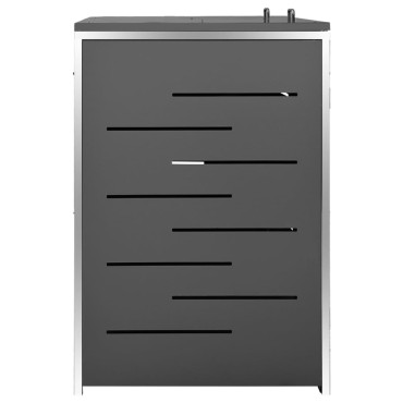 vidaXL Πλαίσιο Κάδων Απορρ. Διπλό με Ρόδες 138x77,5x112,5 εκ Αν. Ατσα.