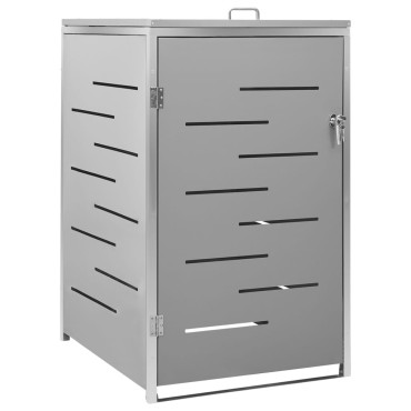 vidaXL Πλαίσιο για Κάδο Απορρ. με Ρόδες 69x77,5x112,5 εκ Αν. Ατσάλι