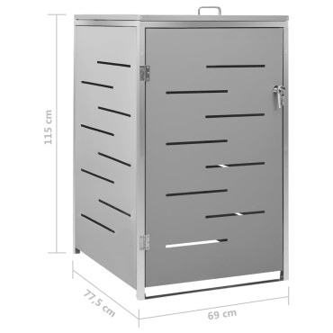 vidaXL Πλαίσιο για Κάδο Απορρ. με Ρόδες 69x77,5x112,5 εκ Αν. Ατσάλι