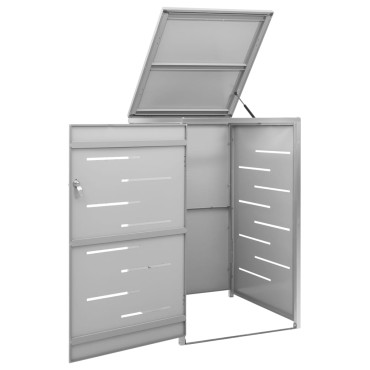 vidaXL Πλαίσιο για Κάδο Απορρ. με Ρόδες 69x77,5x112,5 εκ Αν. Ατσάλι