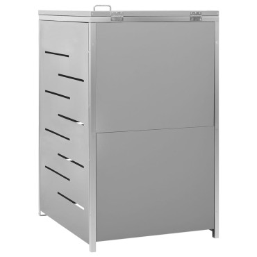 vidaXL Πλαίσιο για Κάδο Απορρ. με Ρόδες 69x77,5x112,5 εκ Αν. Ατσάλι