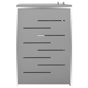 vidaXL Πλαίσιο Κάδων Απορρ. Διπλό με Ρόδες 138x77,5x112,5 εκ Αν. Ατσα.