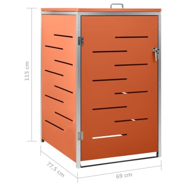 vidaXL Πλαίσιο για Κάδο Απορρ. με Ρόδες 69x77,5x112,5 εκ Αν. Ατσάλι