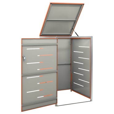 vidaXL Πλαίσιο για Κάδο Απορρ. με Ρόδες 69x77,5x112,5 εκ Αν. Ατσάλι