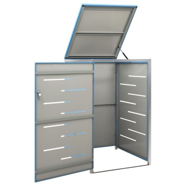 vidaXL Πλαίσιο για Κάδο Απορρ. με Ρόδες 69x77,5x112,5 εκ Αν. Ατσάλι