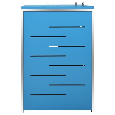 vidaXL Πλαίσιο Κάδων Απορρ. Διπλό με Ρόδες 138x77,5x112,5 εκ Αν. Ατσα.