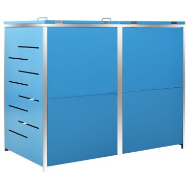 vidaXL Πλαίσιο Κάδων Απορρ. Διπλό με Ρόδες 138x77,5x112,5 εκ Αν. Ατσα.
