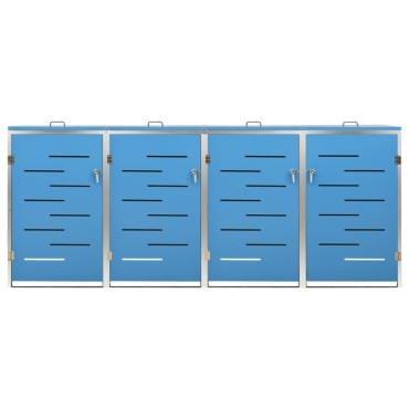 vidaXL Πλαίσιο Κάδων Απορρ. Τετραπλό Ρόδες 276,5x77,5x112,5εκ Αν. Ατσ.