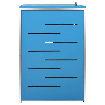 vidaXL Πλαίσιο Κάδων Απορρ. Τετραπλό Ρόδες 276,5x77,5x112,5εκ Αν. Ατσ.