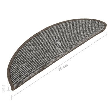 vidaXL Πατάκια Σκάλας Μοκέτα 15 τεμ. Γκρι 56 x 17 x 3 εκ.