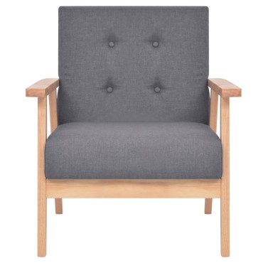 vidaXL Πολυθρόνα Σκούρο Γκρι Υφασμάτινη 64,5x67x73,5cm 1 τεμ.