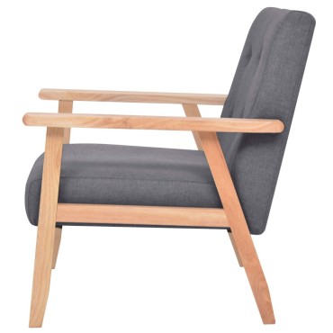 vidaXL Πολυθρόνα Σκούρο Γκρι Υφασμάτινη 64,5x67x73,5cm 1 τεμ.